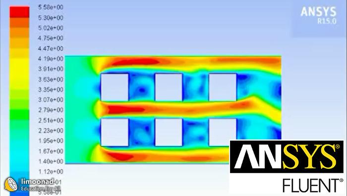 آموزش ویدیویی انسیس فلوئنت طراحی مبدل حرارتی با لوله مربعی آرایش مربعی - مقدماتی 
