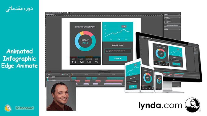 آموزش کاربردی ساخت اینفوگرافیک متحرک با Edge Animate - دوبله فارسی لین - مقدماتی 