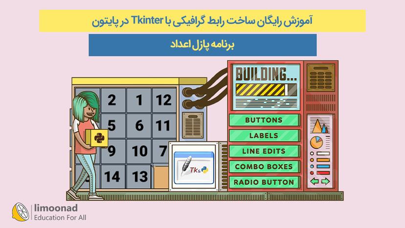 آموزش رایگان ساخت رابط گرافیکی با Tkinter در پایتون -برنامه پازل اعداد - متوسط 