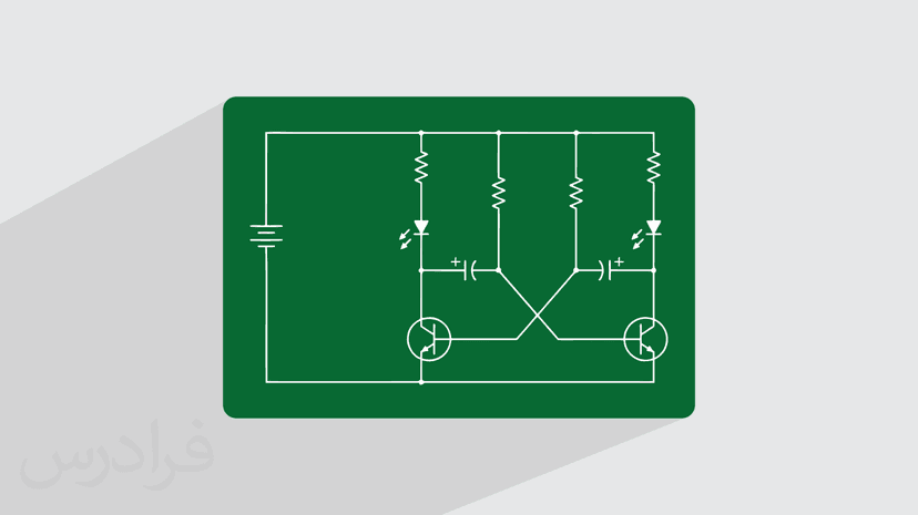 آموزش مدارات مولتی ویبراتور آستابل Astable Multivibrator (رایگان)