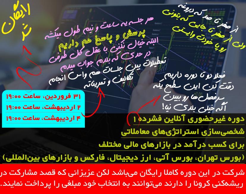 وبینار فشرده رایگان «کسب درآمد از بازارهای مالی (بورس ایران و بین‌المللی، آتی، فارکس و ارزدیجیتال) به همراه پرسش و پاسخ»