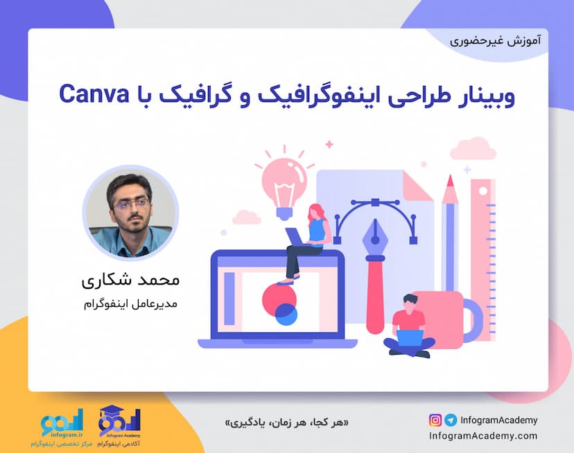 وبینار طراحی اینفوگرافیک و گرافیک با Canva