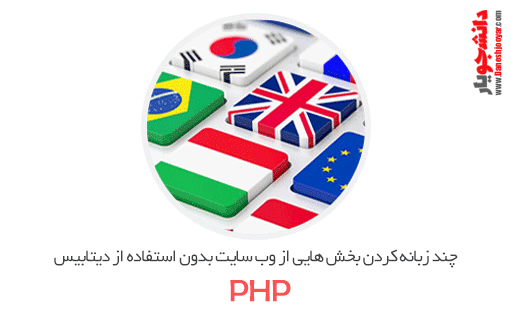 چند زبانه کردن بخش هایی از وب سایت بدون استفاده از دیتابیس در PHP